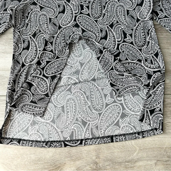 Michael Kors Paisley Print Stretch Jersey  Blouse - Picture 9 of 13